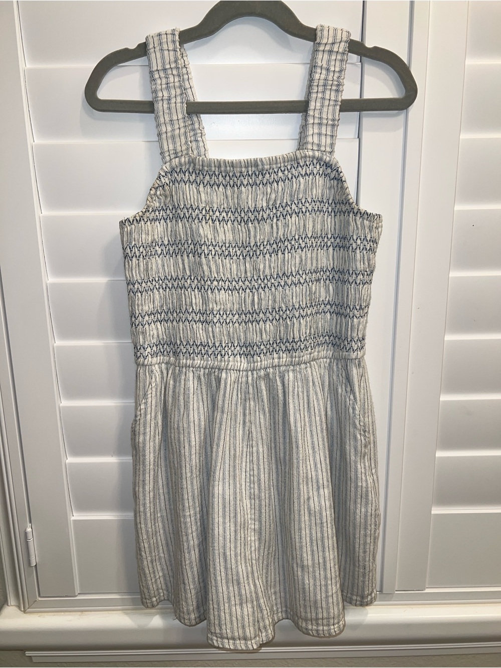 abercrombie kids White Dress with Light Blue Stripe Detailing